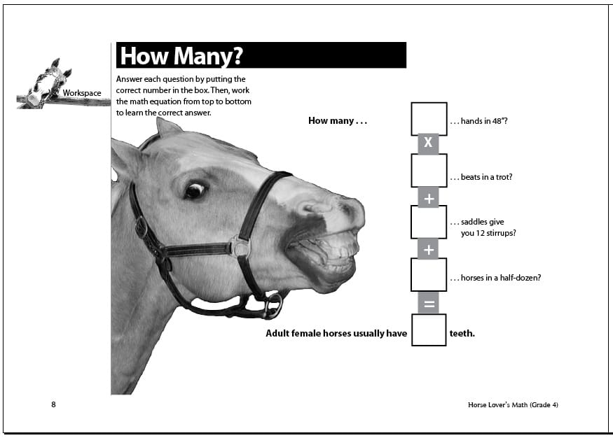 Hands Math Worksheets Horses